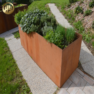 Rectangular Corten Steel Decoration Custom Size Metal Flower Planter Pot