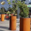 Round Custom Diameter Metal Corten Steel Rusty Treatment Flower Planter