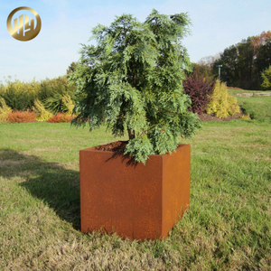 Hot Sale Corten Steel Square Metal Garden Decoration Planter Pot