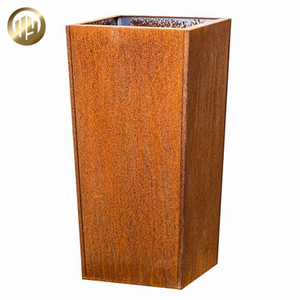 Medium Stand Corten Steel Metal Decoration Pyramid Flower Planter Pot