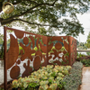 Corten Steel Rusty Plants Pattern Laser Cut Metal Decoration Screen