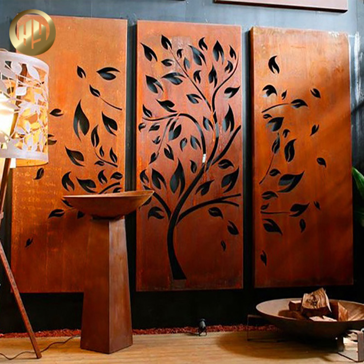 Room Decoration Corten Steel Metal RustyTreatment Decoration Screen Panel