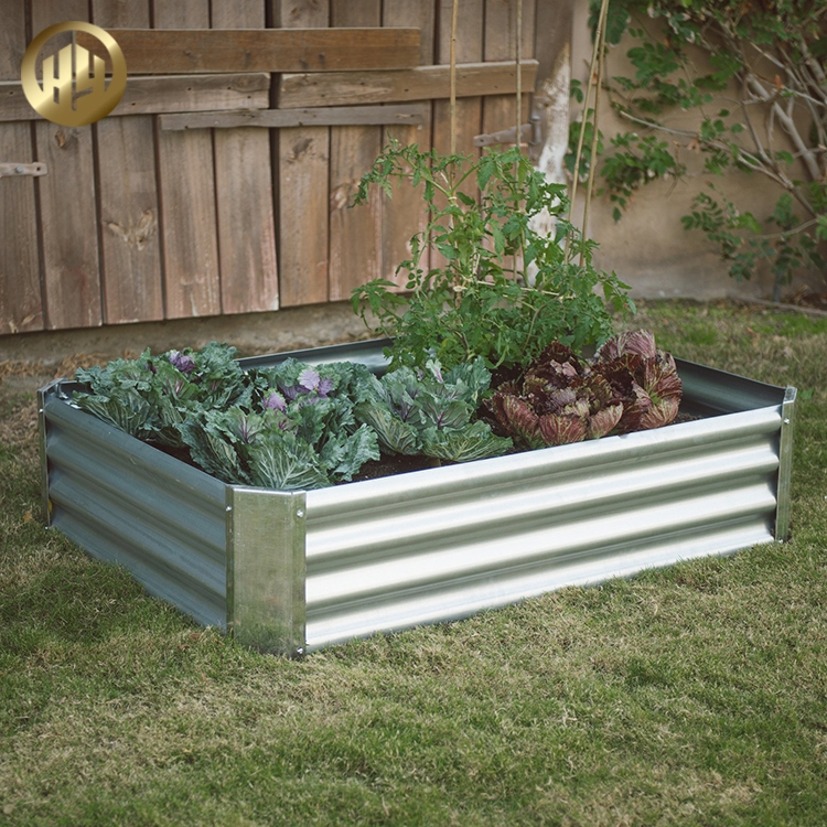 High Quality Outdoor Powder Coating Metal Flower Planter Garden Bed