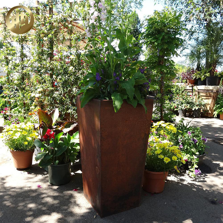 Corten Steel Tapered Metal Rusty Stand Laser Cut Plantador Planter