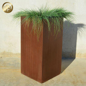 Stand Corten Steel Rusty Metal Decoration Rectangular Nursery Planter