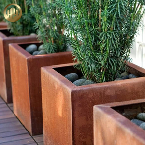 Wholesale Cheap Corten Steel Rusty Square Metal Decoration Planter