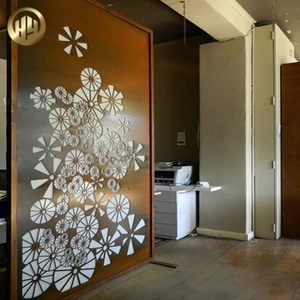 Stand Corten Steel Rusty Modern Pattern Metal Decoration Screen