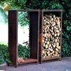 Rectangular Assembly Corten Steel Metal Simple Wood Storage