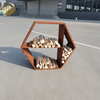 Custom Shape Garden Landscape Metal Corten Steel Wood Storage