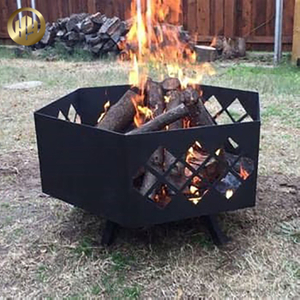 Hot Sale Corten Steel Metal Hexagon Fire Pit Wood Burning Heater