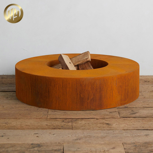 Garden Decoration Round Corten Steel Medium Wood Burning Fire Pit 