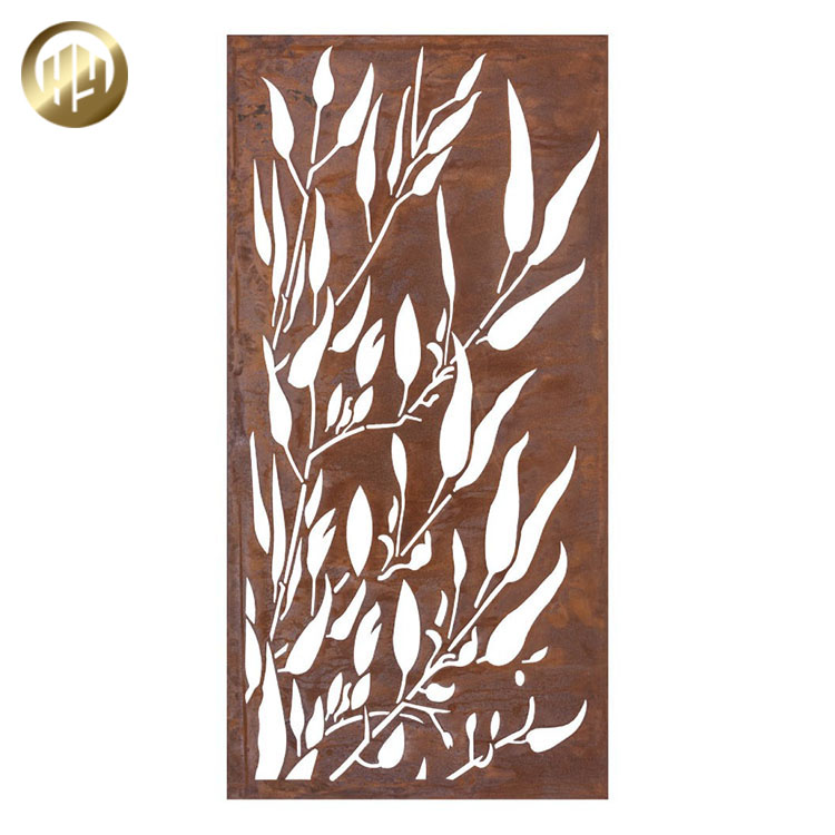 Rectangular Custom Thickness Corten Steel Metal Simple Decoration Screen