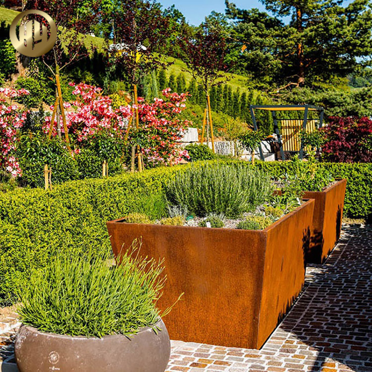 High Quality Metal Decoration Corten Steel Tapered Flower Planter