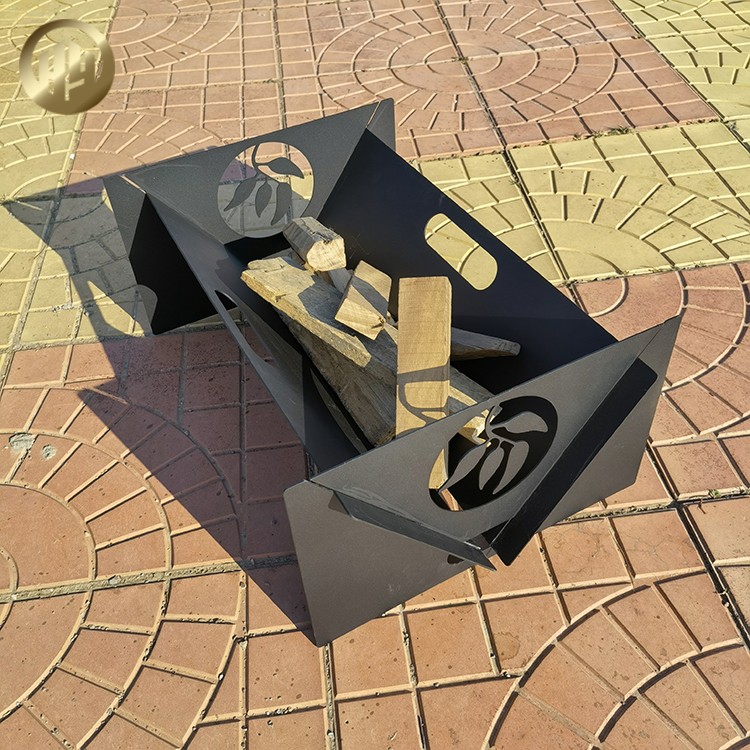 Rectgular Assembly Barbecue Wood Burning Heater Original Color Corten Steel Fire Pit