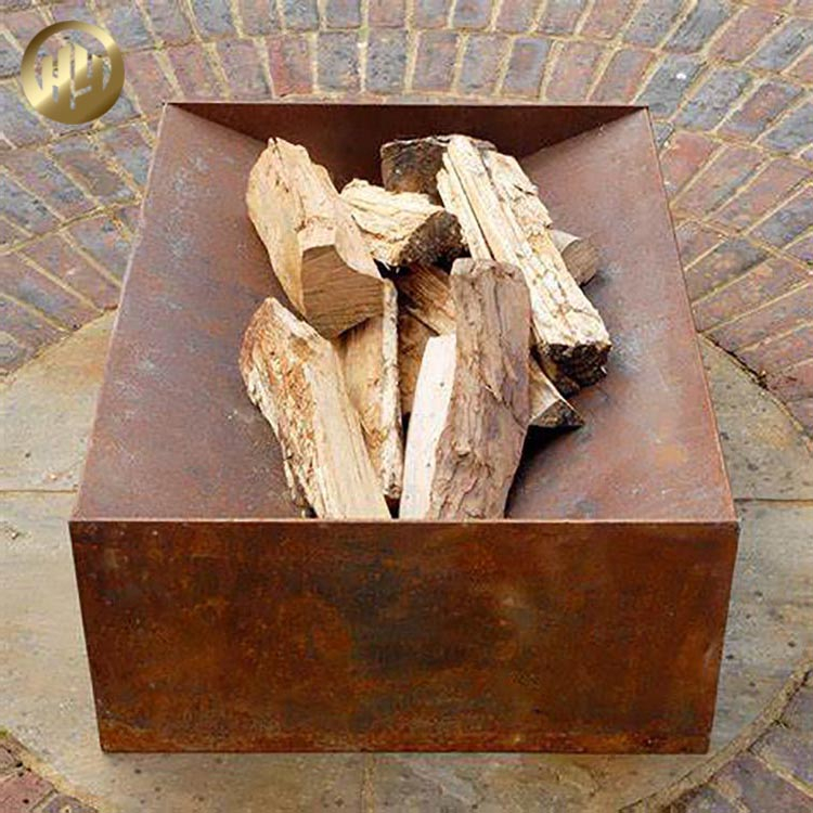 High Quality Corten Steel Rectangular Heater Garden Decoration Round Fire Pit