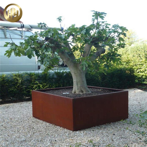 Hot Sale Assembly Flat Rectangular Metal Corten Steel Flower Pot