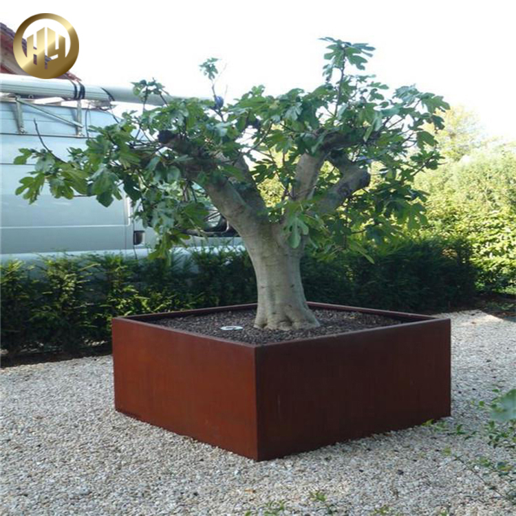 Hot Sale Assembly Flat Rectangular Metal Corten Steel Flower Pot