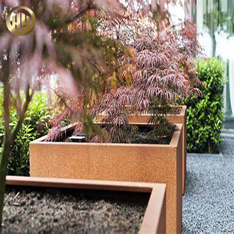 Large Corten Steel Rusty Metal Plantador Nursery Decoration Planter