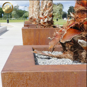 Large Outdoor Corten Steel Tapered Simple Metal Planter Pot For Plants