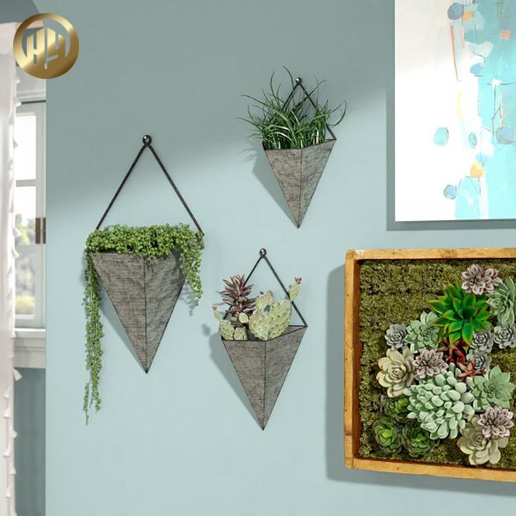 Distinctive Hanging Metal Wall Pot Decoration Steel Flower Planter