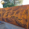 Bamboo Pattern LED Lighting Corten Steel Rectangular Rusty Screen