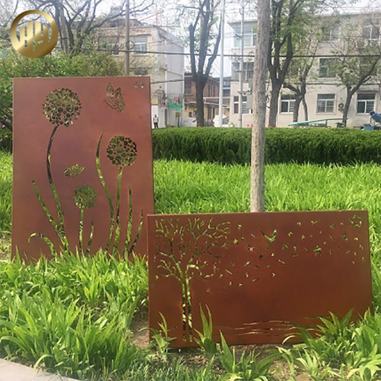 Corten Steel Standing Hanging Laser Cut Pattern Metal Screen Panel