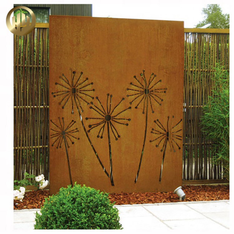 Distinctive Corten Steel LED Lighting Rectangular Decoration Metal Screen