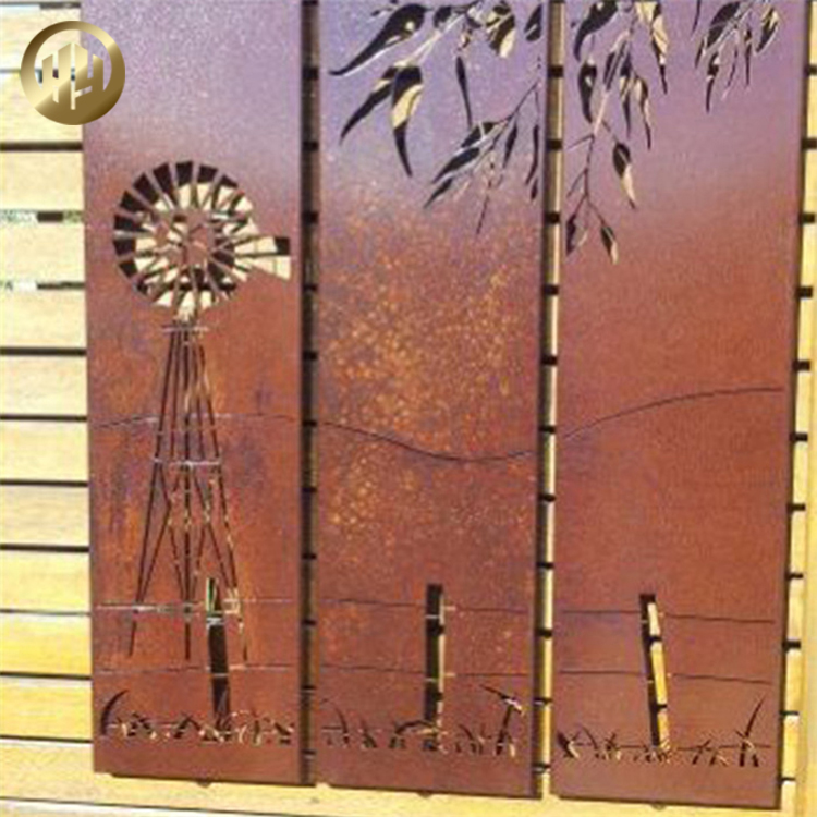 Wall Hanging Corten Steel Metal Decoration Rusty Ornaments Screen