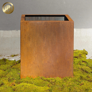 Square Corten Steel Decoration Medium Rusty Metal Plants Planter