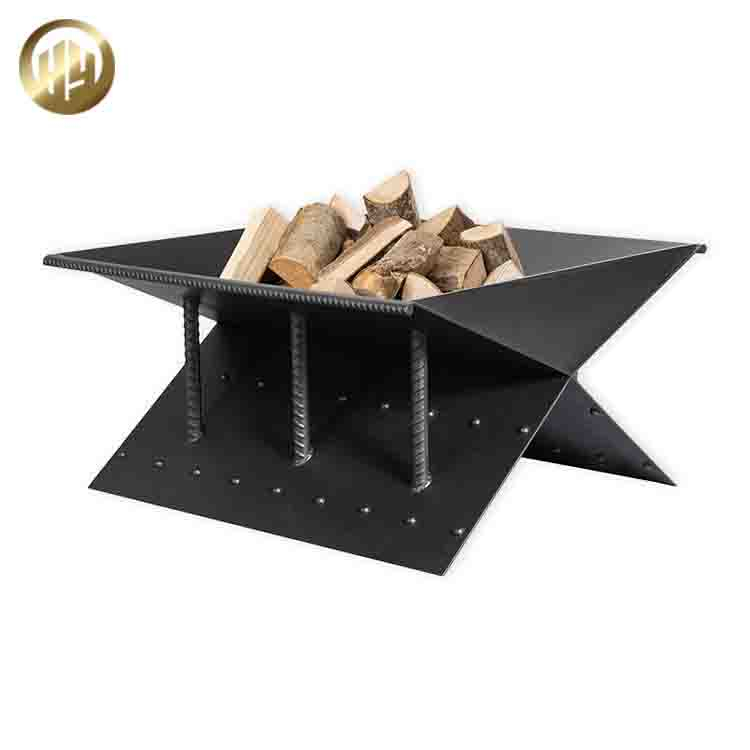 Rectangular Assembly Laser Cut Pattern Metal Practical Heating Fire Pit