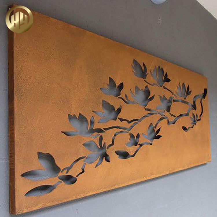 Wall Hanging Corten Steel Rusty Metal Custom Pattern Decoration Screen