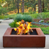 Corten Steel Laser Cut Pattern Square Metal Wood Burning Fire Pit Heater