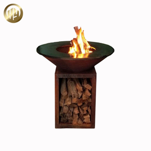 Practical Barbecue Metal Corten Steel Wood Burning Fire Pit