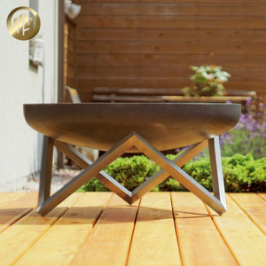 Garden Barbecue Metal Round Wood Burning Fire Pit Heater