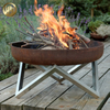 Medium Corten Steel Round Heating Fire Pit Decoration Metal Heater