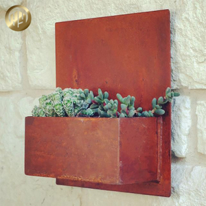 Modern Small Corten Steel Rusty Metal Decoration Wall Hanging Planter