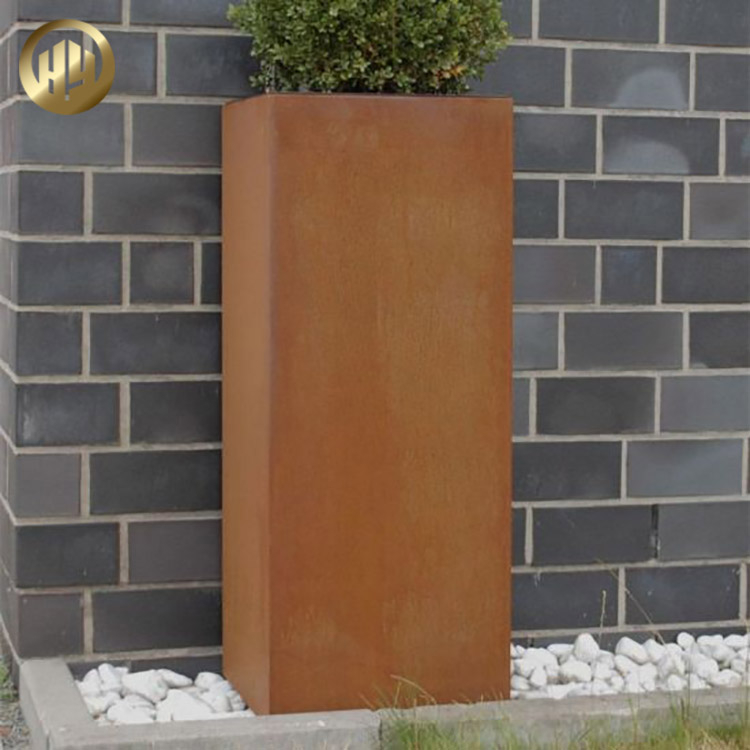 Stand Metal Corten Steel Rusty Simple Garden Decoration Planter