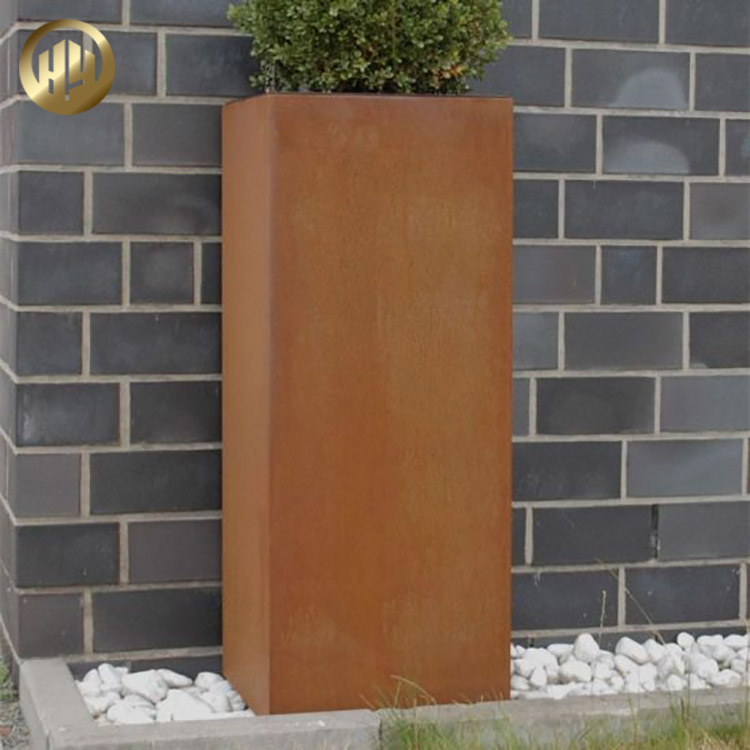Flat Corten Steel Rusty Metal Garden Decoration Fence Flower Planter