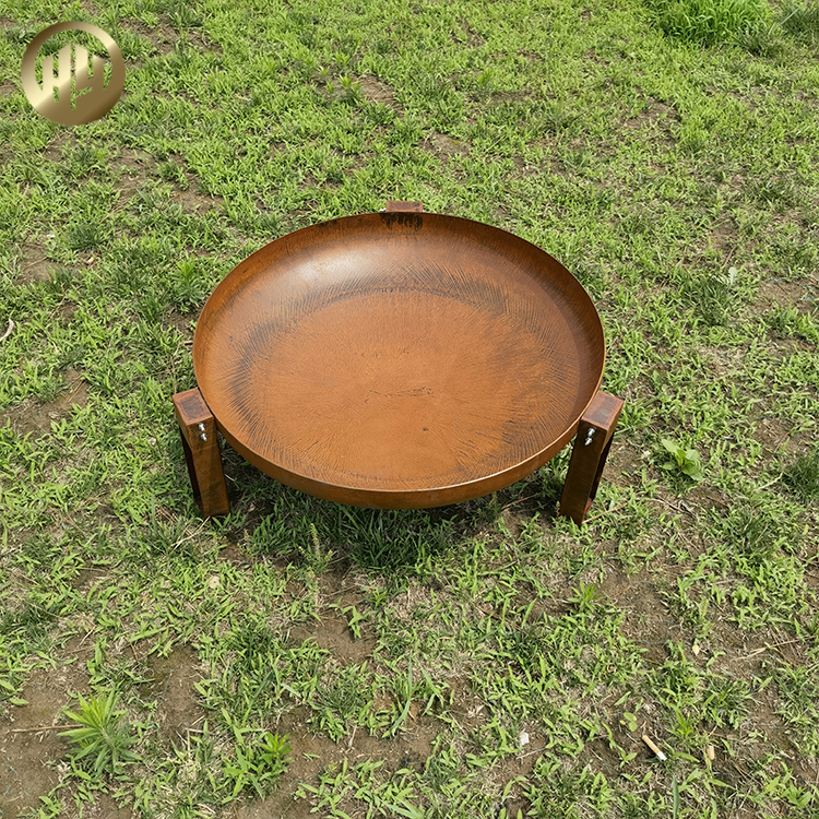 Corten Steel Round Rusty Wood Burning Heater Outdoor Barbecue Fire Pit