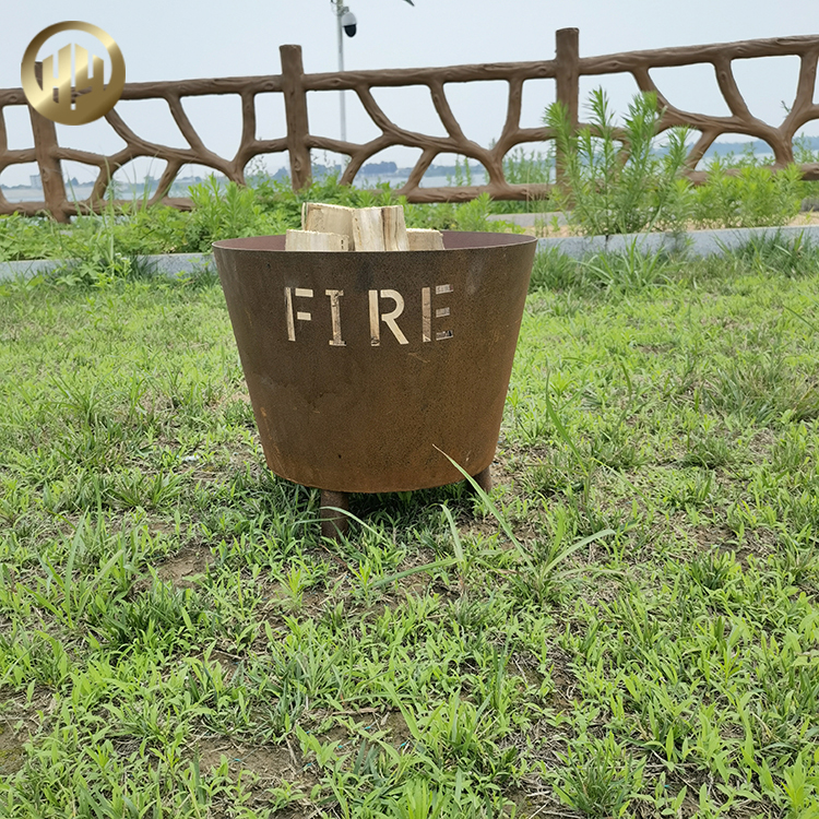 Rust Color Morden Design Wood Burning Heater Corten Steel Outdoor Fire Pit