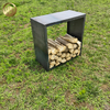 Morden Design rectgular Corten Steel Outdoor Barbecue Wood Storage