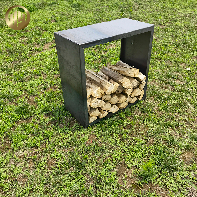 Morden Design rectgular Corten Steel Outdoor Barbecue Wood Storage