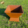 Factory Supply Rectgular Metal Heater Rusty Barbecue Corten Steel Fire Pit
