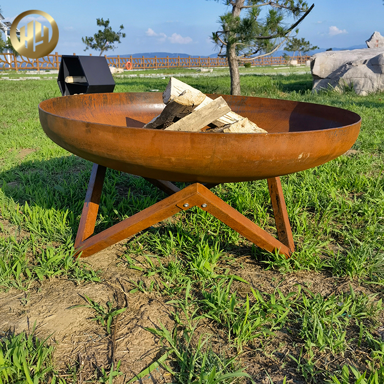 Factory Supply Rusty Metal Heater Barbecue Wood Burning Fire Pit
