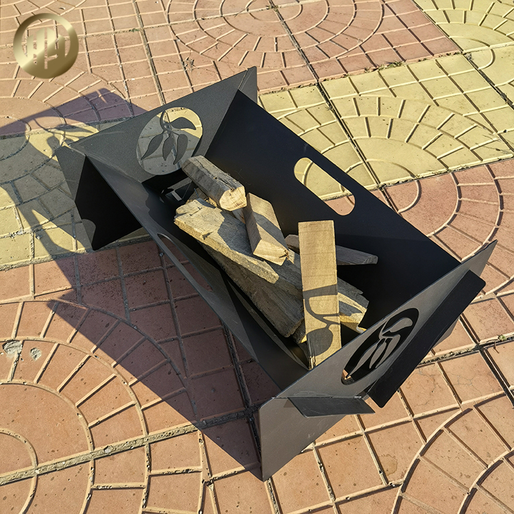 Rectgular Assembly Barbecue Wood Burning Heater Original Color Corten Steel Fire Pit