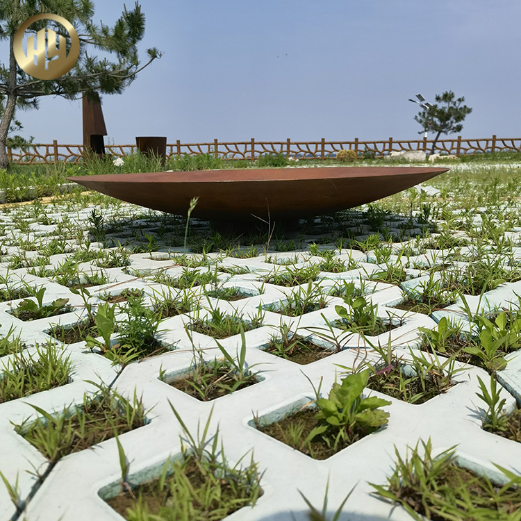 Simple Design Rust Color Round Fire Pit Outdoor Barbecue Wood Burning Heater