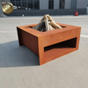 High Quality Corten Steel Square Design Custom Pattern Metal Fire Pit