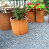 Round Custom Diameter Metal Corten Steel Rusty Treatment Flower Planter