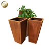Garden Medium Corten Steel Rusty Tapered Flower Planter Metal Nursery