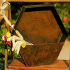 Hexagon Corten Steel Wall Hanging Metal Flower Planter Pot